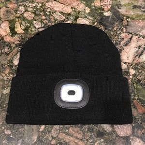 Black Rechargeable LED Beanie Hat - NEW